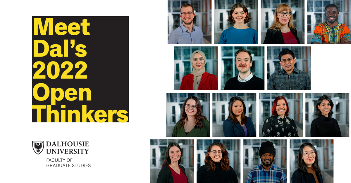 DalOpenThink's tweet photo. We are delighted to announce our 2022 cohort of OpenThinkers: 15 @DalGradStudies PhD students ready to share their research through public engagement and monthly articles. Meet them now! https://t.co/Hu0TB4QH2n https://t.co/IruDp8XHHK