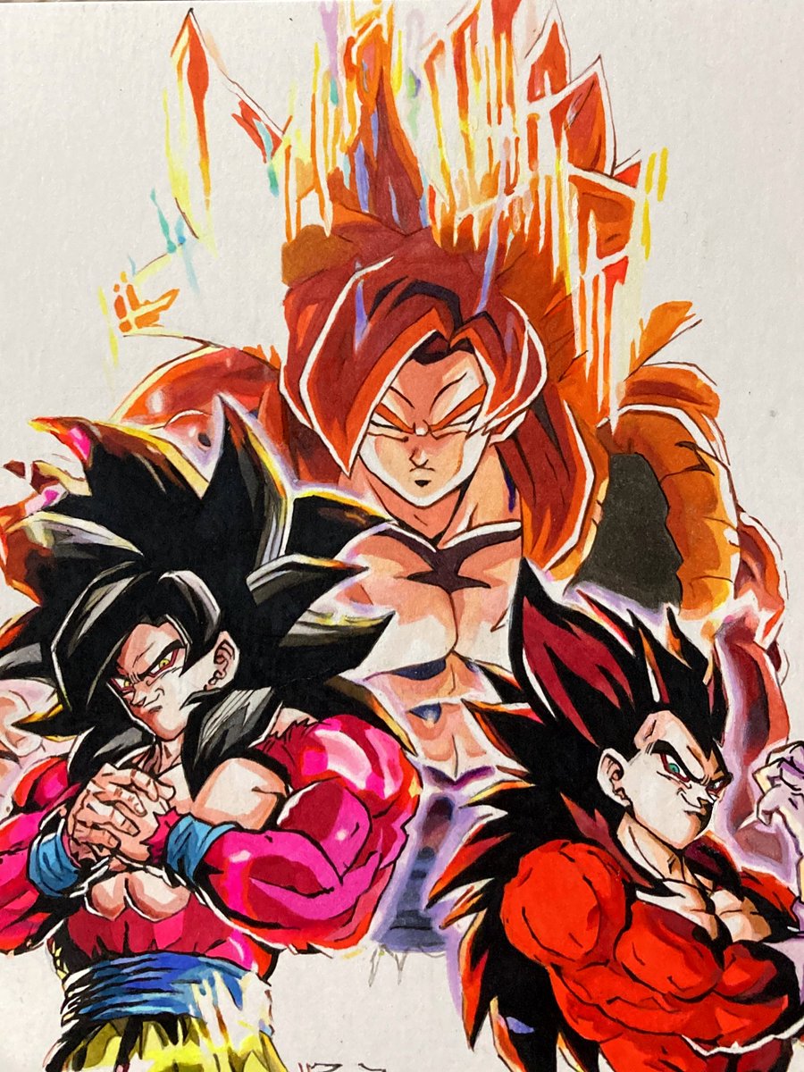 son goku super saiyan body fur red fur male focus black hair monkey tail muscular  illustration images