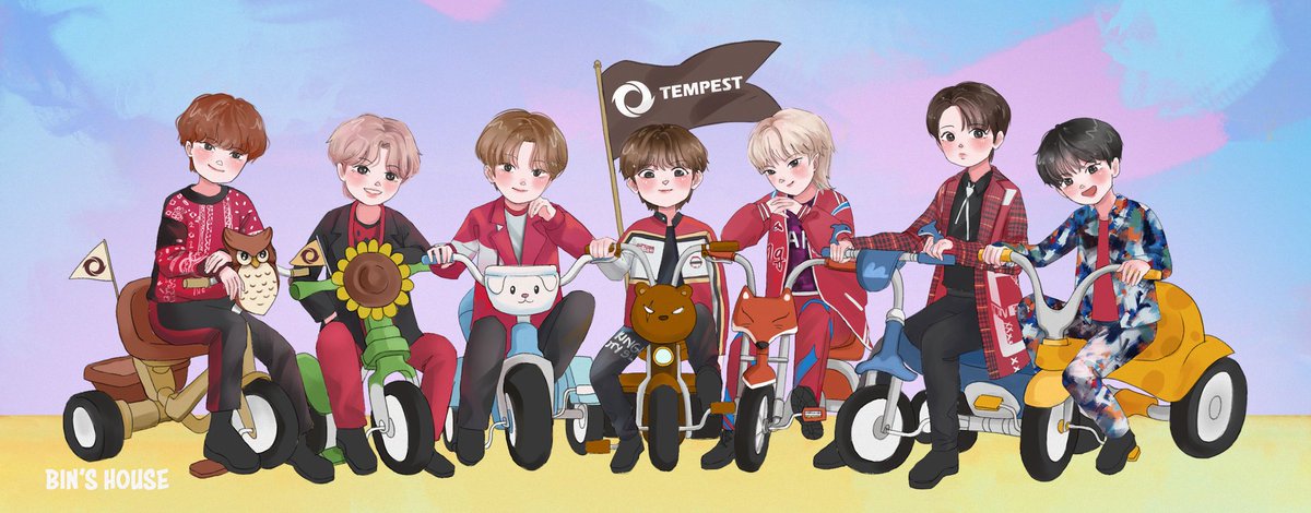 Binshouse_twt's tweet photo. Biệt đội racing boy hổ báo trường mẫu giáo chào anh em nhá 🤭
Mọi người cùng Nhà Bin treo cover mừng TEMPEST debut nào 🥳🥳🥳
#TEMPEST #TPST #템페스트
#Bad_News https://t.co/SJ9nfb467t