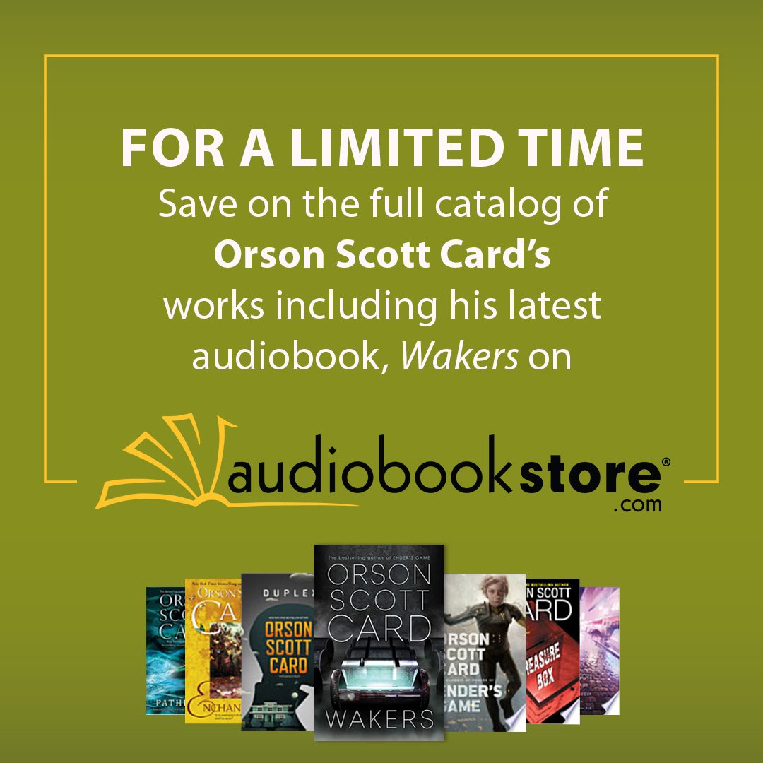 ⁦Thanks to all of you reading/listening to my new book WAKERS this week—it’s been great to see your responses. Letting you know ⁦@Audiobook_Store⁩ is having this sale on all my previous books which you can link to here: bit.ly/33jpS4C
