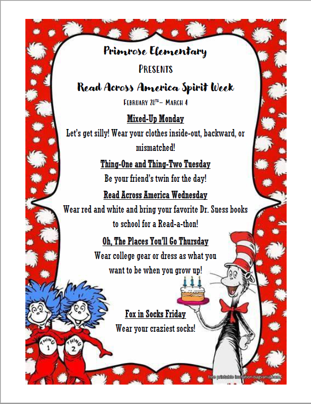 PrimroseEagles's tweet photo. READ ACROSS AMERICA Celebration:
Looking forward to our guest readers on Wednesday :) https://t.co/eHP9LAa3B0