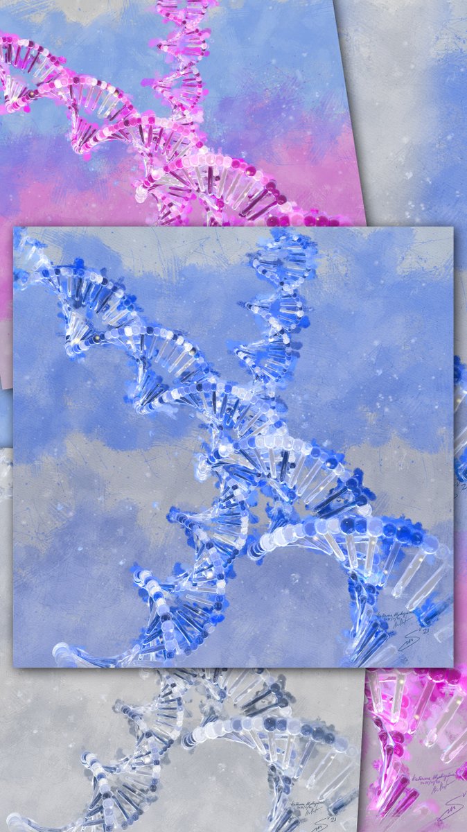 We had fun with the #3D #graphic #design of a DNA poster, print 3x3 meters, 3 versions: pink, blue and gray #fx #emitters #lw3d #hypervoxels #instances #lightwave3d #psd