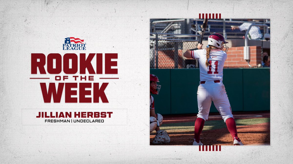 That’s ✌️ for Jillian! 

Herbst named <a href="/PatriotLeague/">Patriot League</a> Rookie of the Week for the second time this season after a strong weekend at Grand Canyon. 

 bit.ly/3HwTUQA | #GoGate