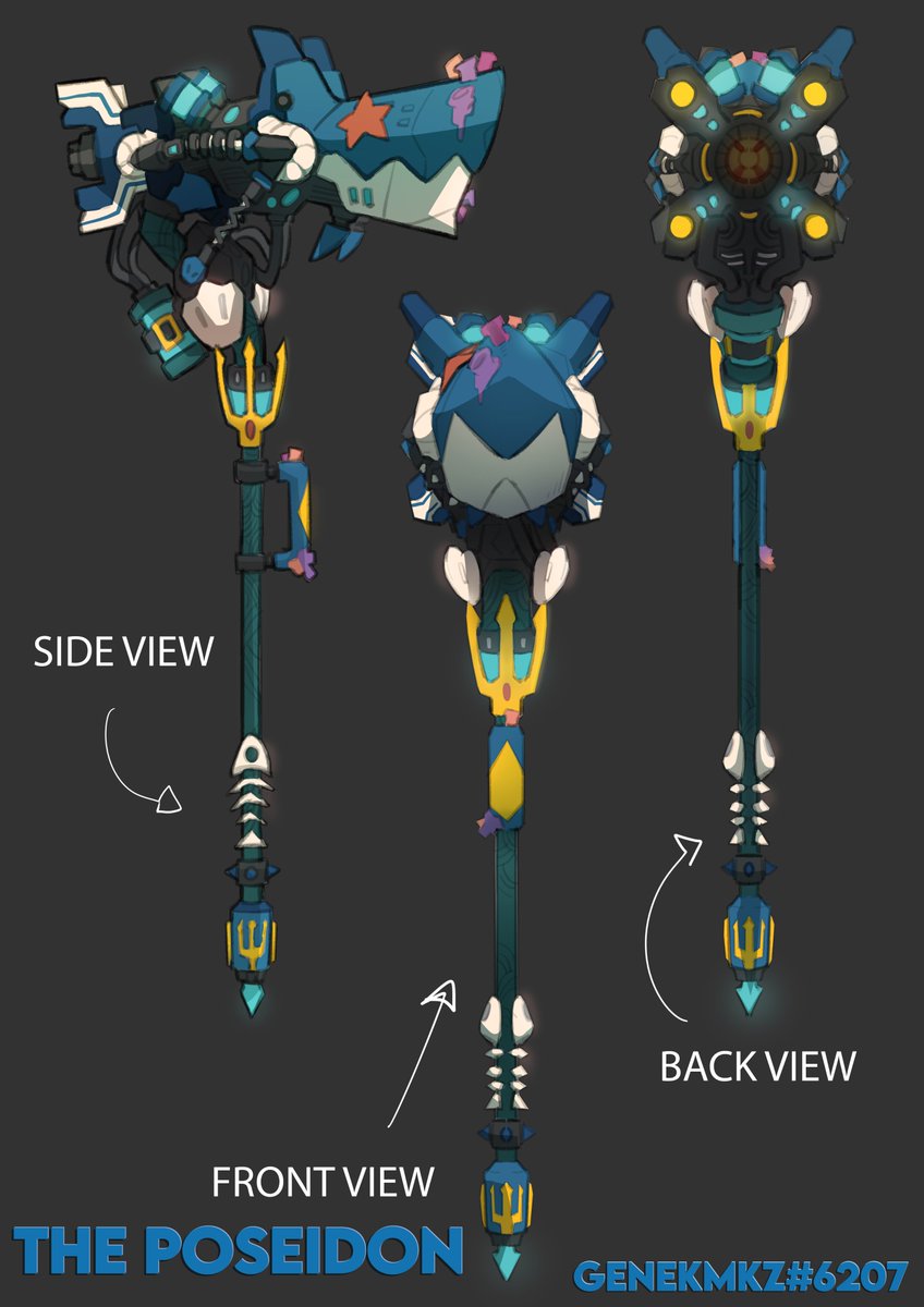Yo 
<a href="/GENESIS_SENSHI/">The Girls of Armament Redirect</a>
 !

Here come The Poseidon! 

This art piece is inspired by many things including shark design some steampunks and some engine works. 
My idea is come from Motorcycle's engine, because and exhaust brings more power and fastens up the weapon.

#GENE_SIS