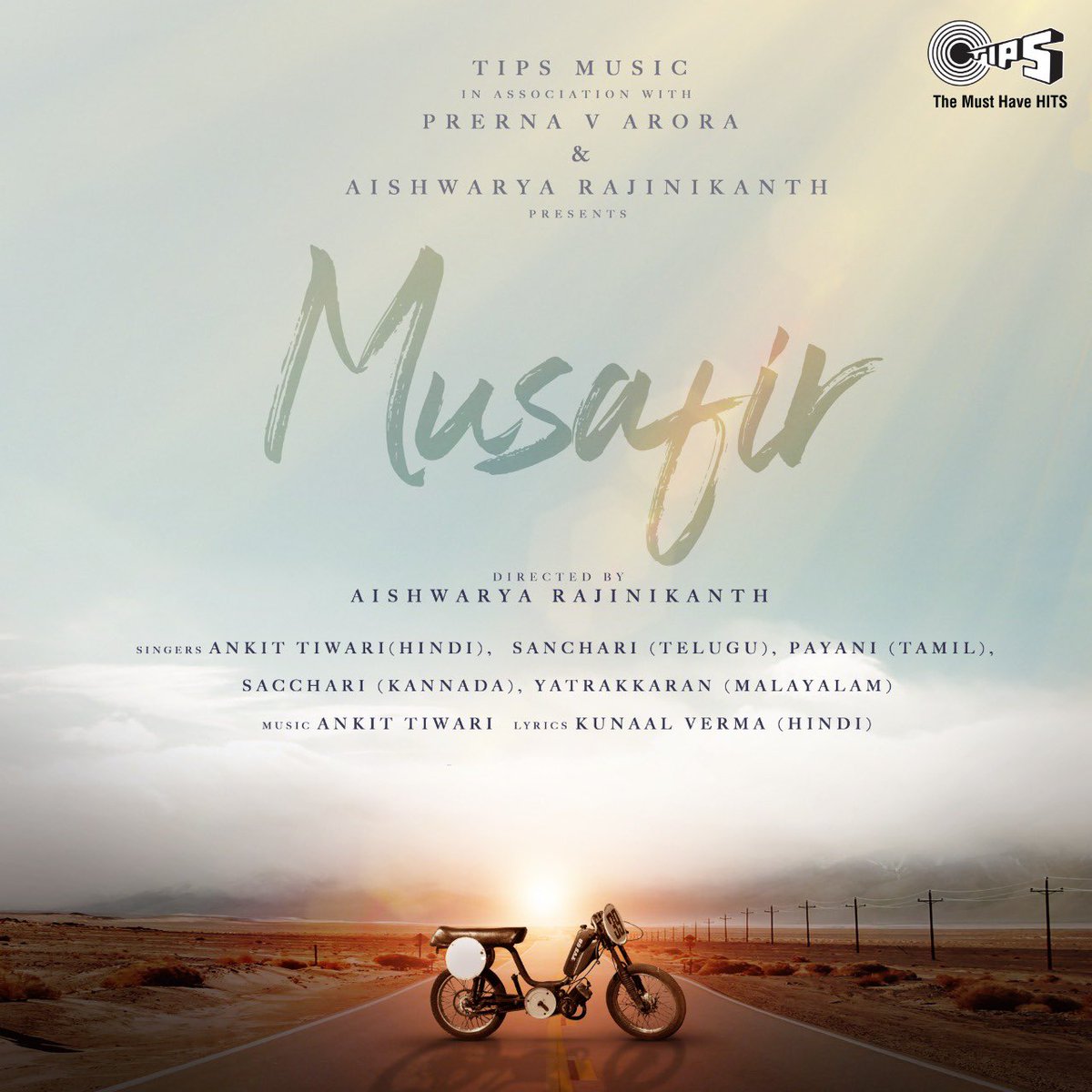 Ankit Tiwari (@officiallyankit) on Twitter photo Anjaani raahon mein apne pyaar ko talaash ne aa raha hai #Musafir.
Releasing on 8th March only on <a href="/tipsofficial/">Tips Films & Music</a>
<a href="/PprernaArora/">Prerna Arora</a> <a href="/kumartaurani/">Kumar Taurani</a> <a href="/ash_r_dhanush/">Aishwarya</a>
<a href="/shivin7/">shivin narang</a> and <a href="/AlwaysJani/">Jani Master</a>
Singers: Ankit Tiwari
Lyricist: #KunaalVerma
<a href="/bayfilms_llp/">BayFilms</a> <a href="/ssalmanmshaikh/">Salman M Shaikh</a> <a href="/manan_sampat/">Manan Sampat</a> Anjaani raahon mein apne pyaar ko talaash ne aa raha hai #Musafir.
Releasing on 8th March only on <a href="/tipsofficial/">Tips Films & Music</a>
<a href="/PprernaArora/">Prerna Arora</a> <a href="/kumartaurani/">Kumar Taurani</a> <a href="/ash_r_dhanush/">Aishwarya</a>
<a href="/shivin7/">shivin narang</a> and <a href="/AlwaysJani/">Jani Master</a>
Singers: Ankit Tiwari
Lyricist: #KunaalVerma
<a href="/bayfilms_llp/">BayFilms</a> <a href="/ssalmanmshaikh/">Salman M Shaikh</a> <a href="/manan_sampat/">Manan Sampat</a>