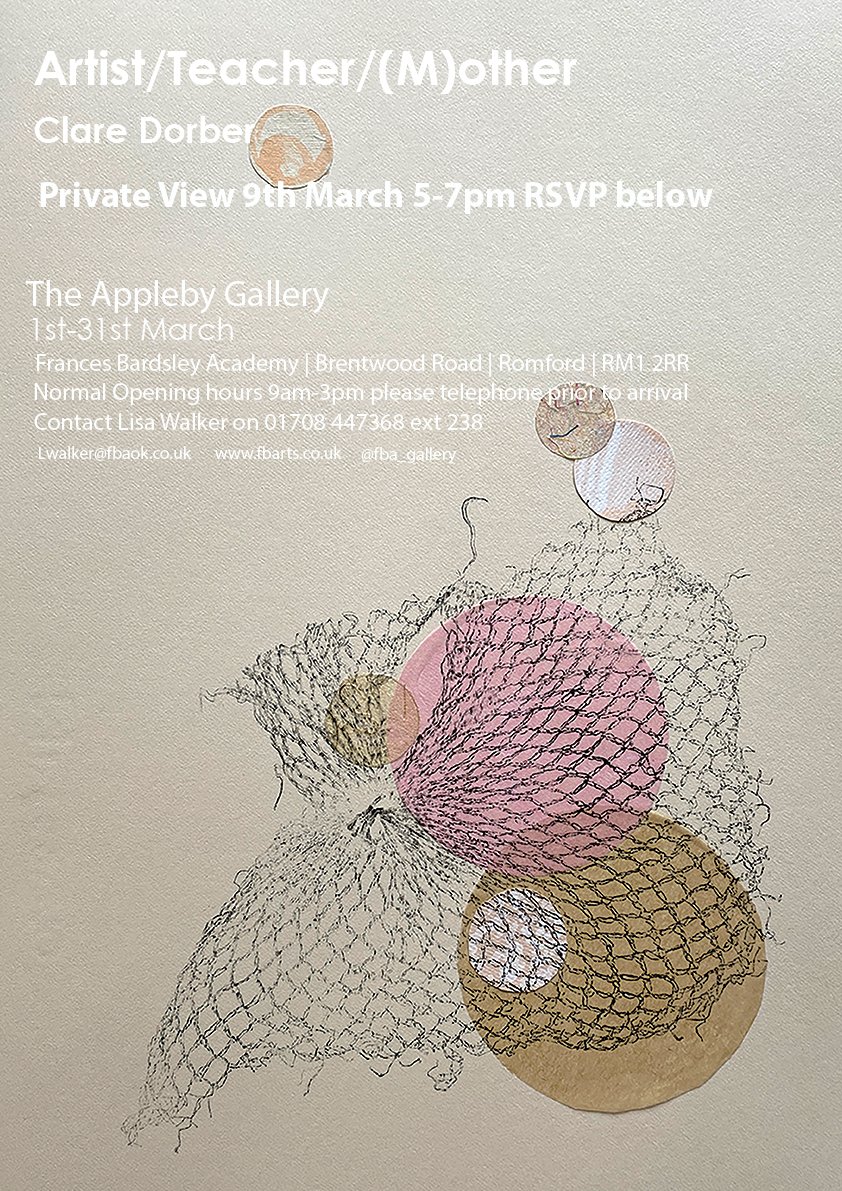 Artist/Teacher/(M)other - mailchi.mp/5e3e7981b160/a… Clare Dorber. Private View 9th March 5-7pm