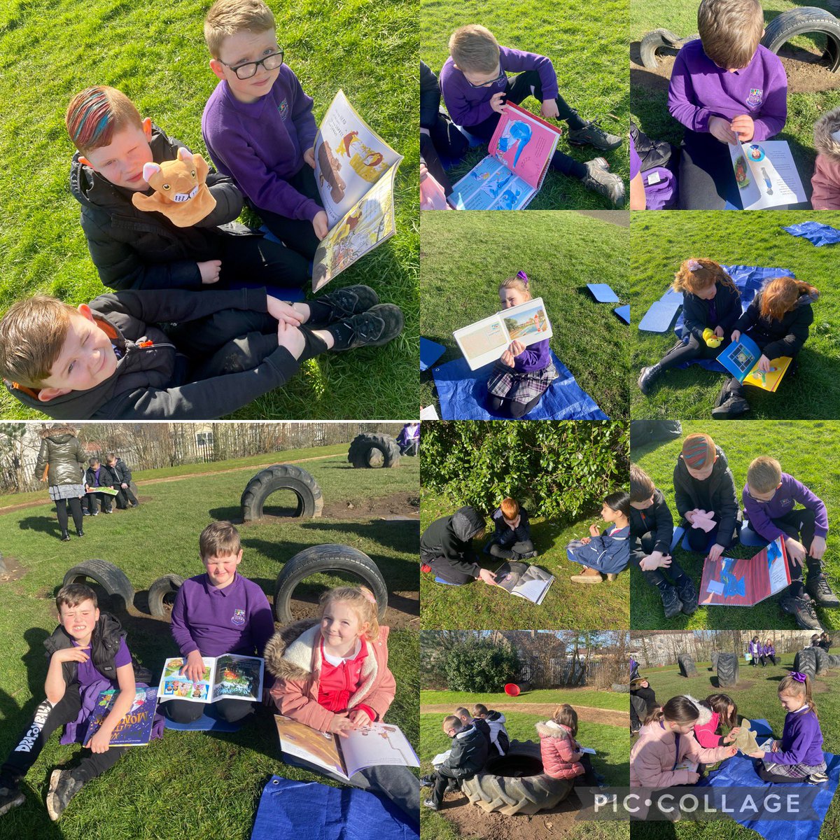 Outdoor library and paired reading📚 #WorldBookDay