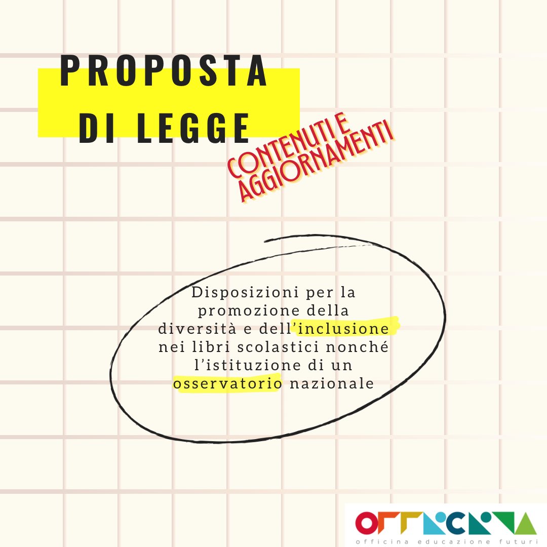 Officinaedu's tweet photo. Officina segue il percorso legislativo della Proposta di Legge sulla Promozione della Diversità e il Contrasto agli Stereotipi nei libri di testo

@CNRsocial_ @CNRIrpps @FusacchiA 

#irpps #CNR #stereotipi #education #futuro #scuola #insegnanti #studenti #Students #learning https://t.co/7Nr0DJSghf