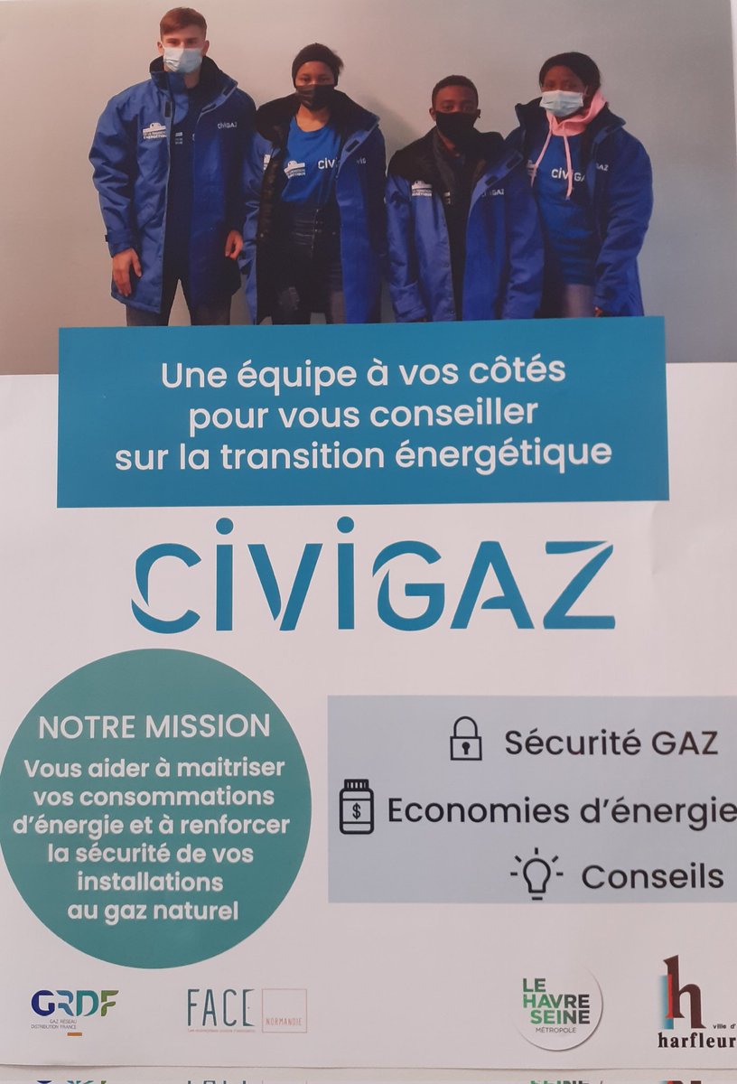 Rencontre avec les jeunes en #servicecivique pour #Civigaz. Agir contre la #précaritéénergetique dans la commune de #Harfleur avec <a href="/FACENormandie/">FACE Normandie</a> et <a href="/GRDF/">GRDF</a>.