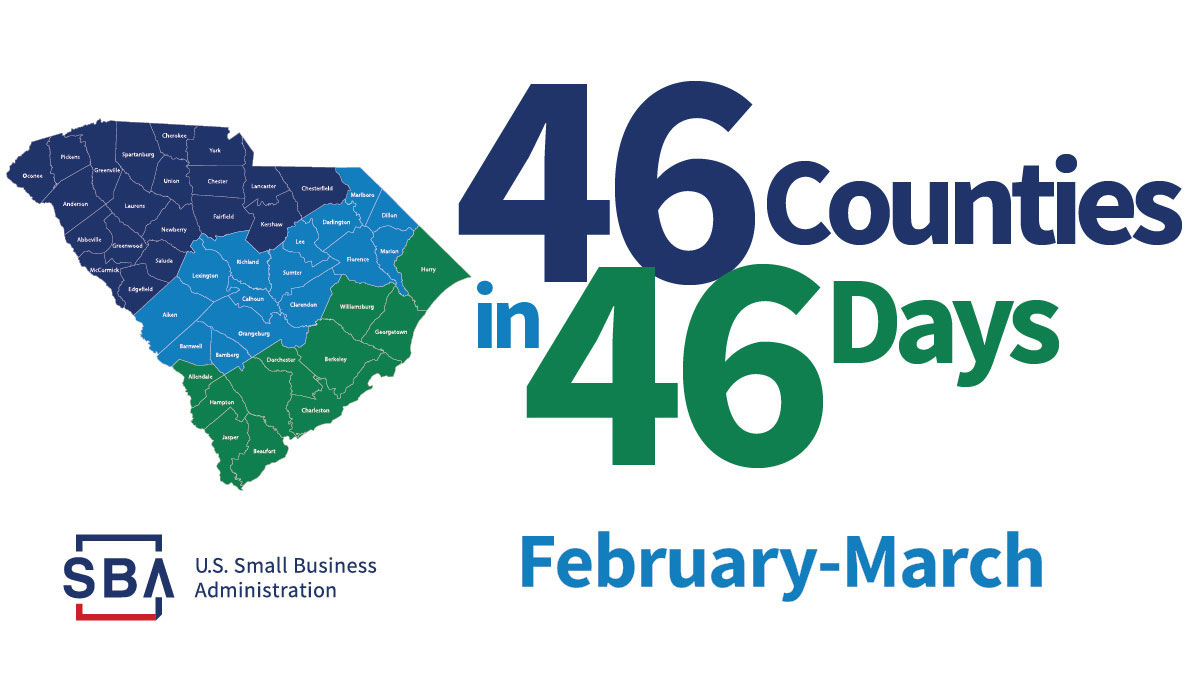 STARTING NOW! Join us for our #46in46 event in Darlington County! Hear from <a href="/SCOREGrandStrnd/">SCORE Grand Strand</a>, <a href="/SCSBDC/">SCSBDC</a>, <a href="/hartsvillesc/">City of Hartsville</a>, <a href="/MainStHartsSC/">Main St. Hartsville</a>, and <a href="/HartsChamber/">Hartsville Chamber</a>! bit.ly/3HzU3md