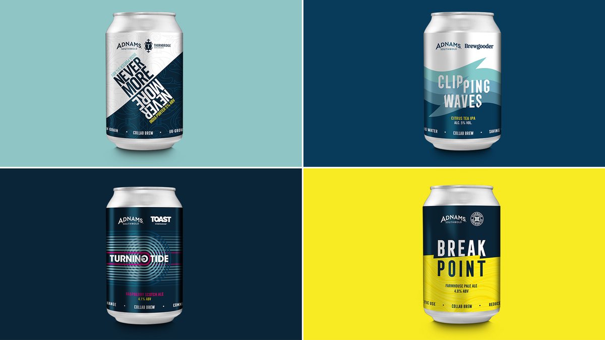 krowxagency's tweet image. We've loved working with @Adnams to create packaging designs for their Sustainability Collaboration Series. Each collab marks a commitment from Adnams on their journey to a more sustainable future and each design reflects the visual identities of Adnams and the partner brewery.