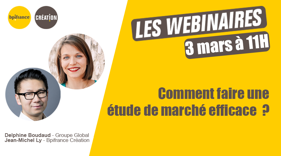 L'étude de marché est une phase clé de la réussite de votre projet de création d'entreprise 💡 

Rendez-vous jeudi 3 mars prochain de 11h à 12h pour un webinaire afin d’adopter une démarche ordonnée et structurée ✔️

Inscrivez-vous gratuitement ici 👉 bit.ly/341QcAK
