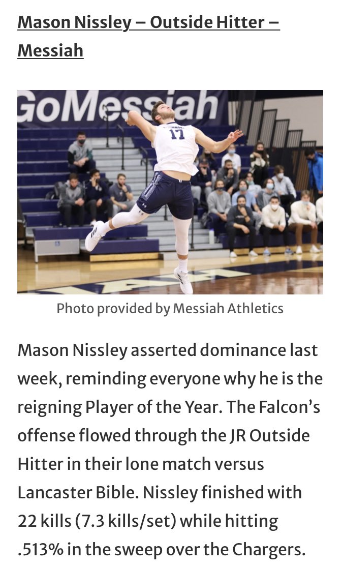 FrogJumpVball's tweet photo. @MessiahSports @MessiahMensVB https://t.co/xvusrFZazK