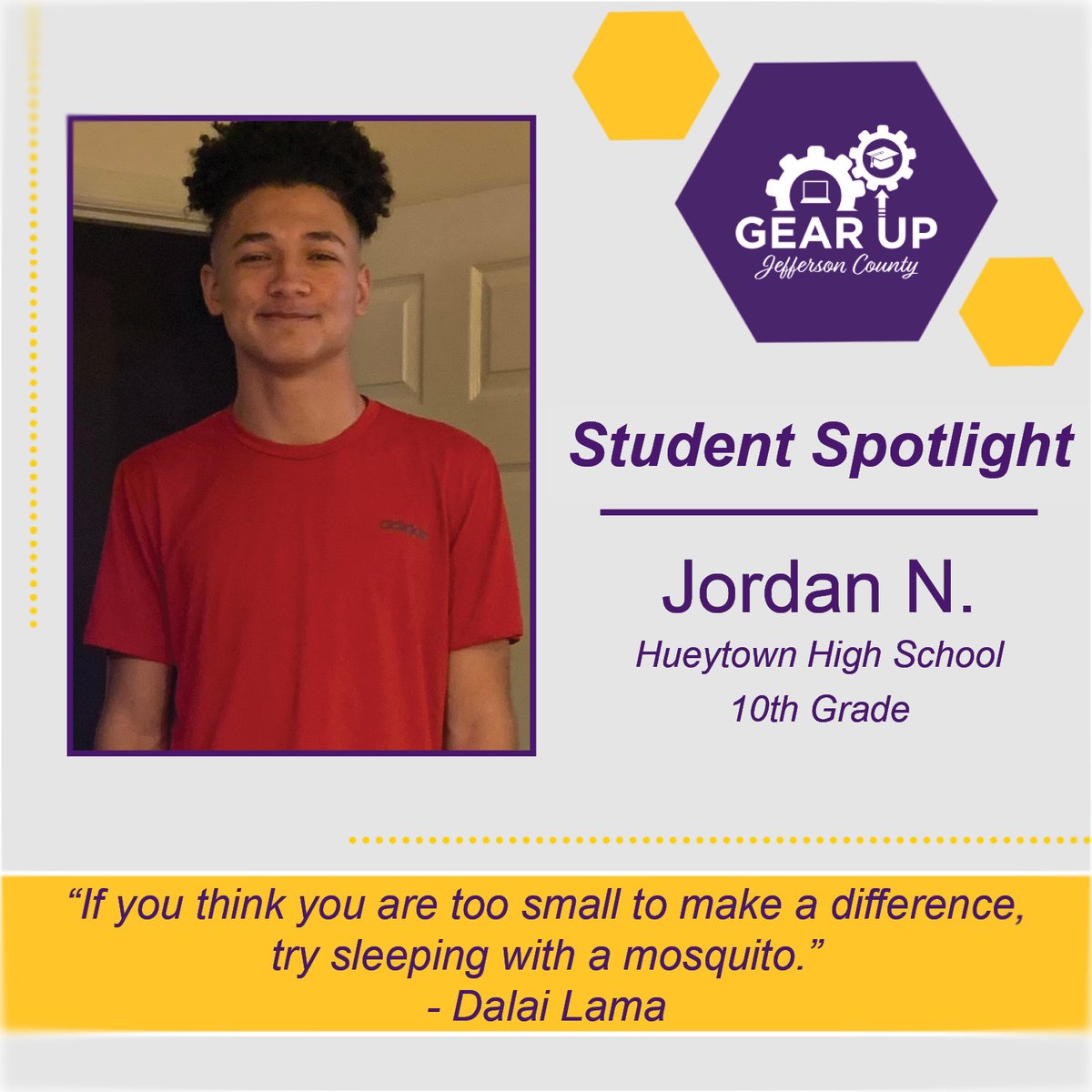 GEARUPJC's tweet photo. Meet this week's #StudentSpotlights, Charlia H. from Fultondale High School &amp; Jordan N. from Hueytown High School! ✨ #GEARUPJeffersonCounty #GEARUPWorks https://t.co/lwNirRVSUs