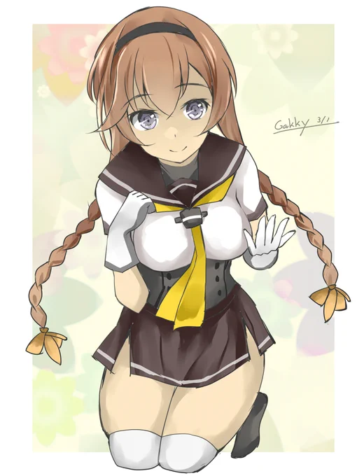 #艦これ版真剣お絵描き60分一本勝負_20220301
#艦これ版深夜の真剣お絵描き60分一本勝負 
はい、どーぞ。 
