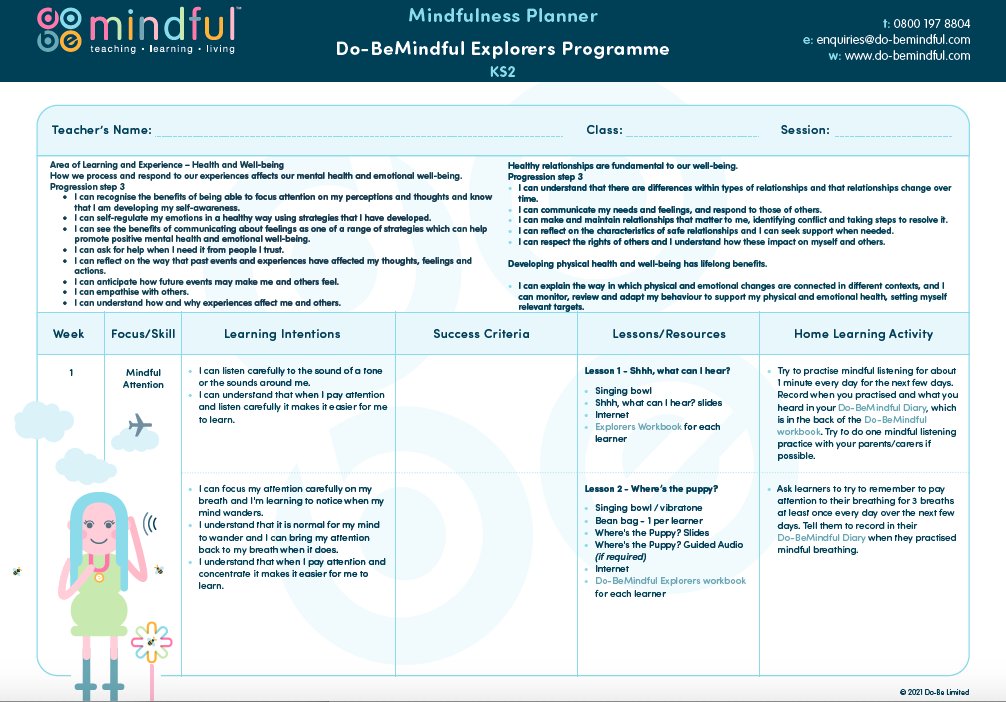 If you'd like a copy of our #Mindfulness Planners for #EarlyYears #Foundationphase #KS2 or a chat about our whole-school approach to #wellbeing please email louise@do-bemindful.com
#NCW #curriculumforwales #whatmatters #fourpourposes #healthandwellbeing #cwricwlwmigymru