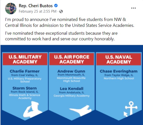 Congratulations to High School Senior Andrew Gunn. #TitanNation <a href="/CheriBustos/">Cheri Bustos</a>