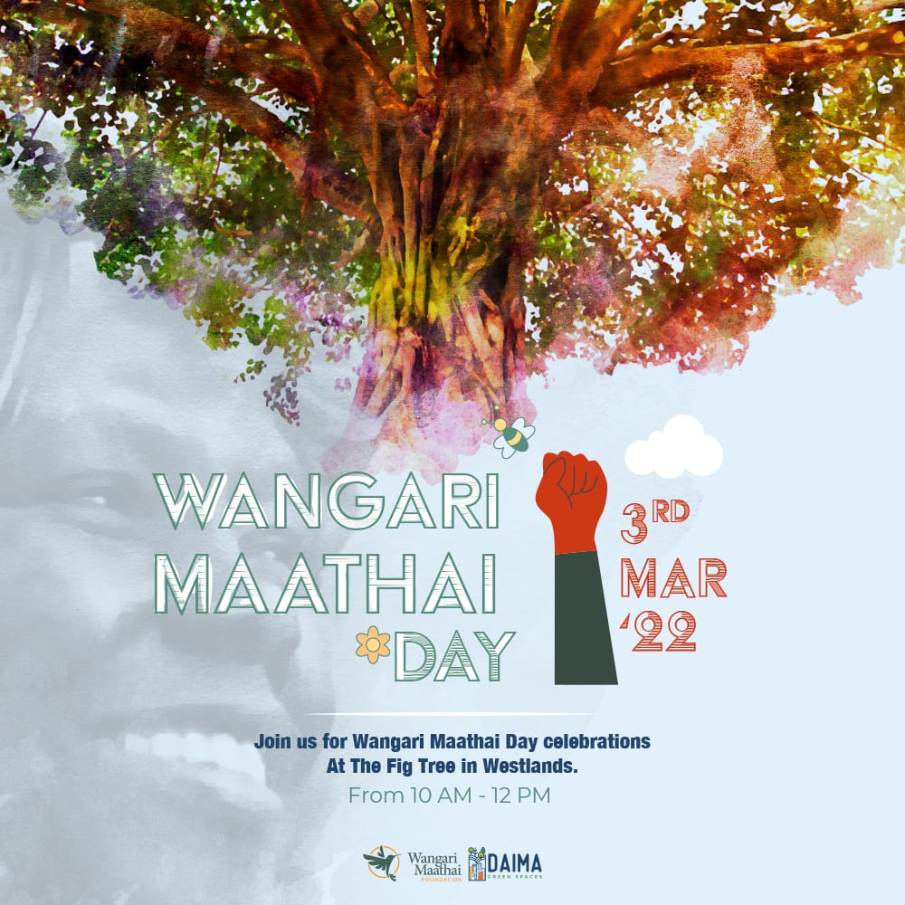 WangariMaathai's tweet photo. Join us this Thursday, 3rd March, #WangariMaathaiDay as we celebrate and honour Wangari Maathai for her environmental efforts at the fig tree Westlands from 10:00a.m to 12:00 pm.
Come and celebrate with us!
#WangariMaathaiDay2022 #TheFigTree #iamwangari #TheFigTreeCampaign https://t.co/CtHgaj37pS