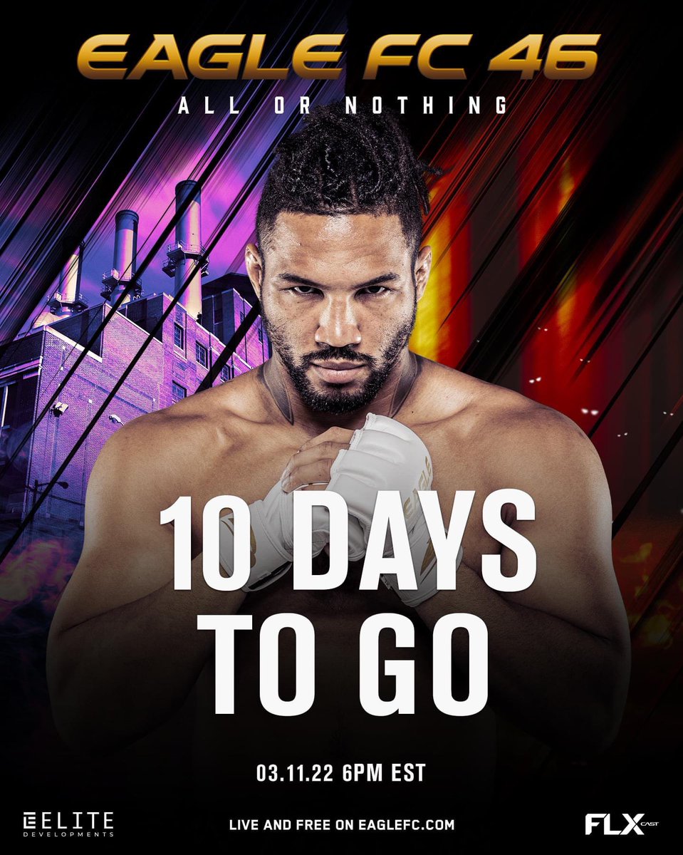 𝟏𝟎 𝐃𝐀𝐘𝐒 𝐓𝐎 𝐆𝐎 🔟

Kevin Lee will be making his Eagle FC debut Friday, March 11. Are you ready to see the <a href="/MoTownPhenom/">Kevin Lee MTP</a> in action?

#EagleFC46: Lee vs. Sanchez | March 11 at 6P ET on <a href="/EagleOnFLX/">FLXcast</a> | Sign up to watch LIVE and FREE at EagleFC.com