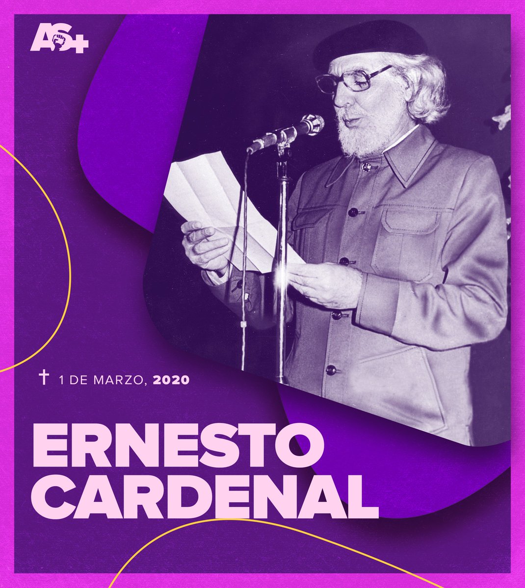 #Efémeride| Un día como hoy, hace 2 años, falleció el poeta, sacerdote y revolucionario nicaragüense Ernesto Cardenal, hoy reconocemos su aporte a la lucha por la libertad de #Nicaragua. ✊🇳🇮

#1Marzo