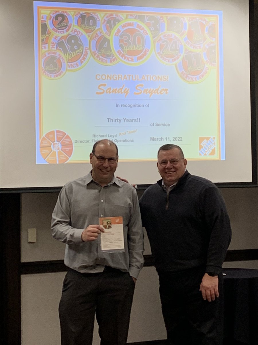 30 Years with Home Depot!!!!

Congratulations on your career with HD and can’t wait to see what the next 30 years bring. @RPorterHDRental <a href="/rich_loyd/">Richmond</a> <a href="/ThdSandy/">Sandy Snyder THD Rental</a>