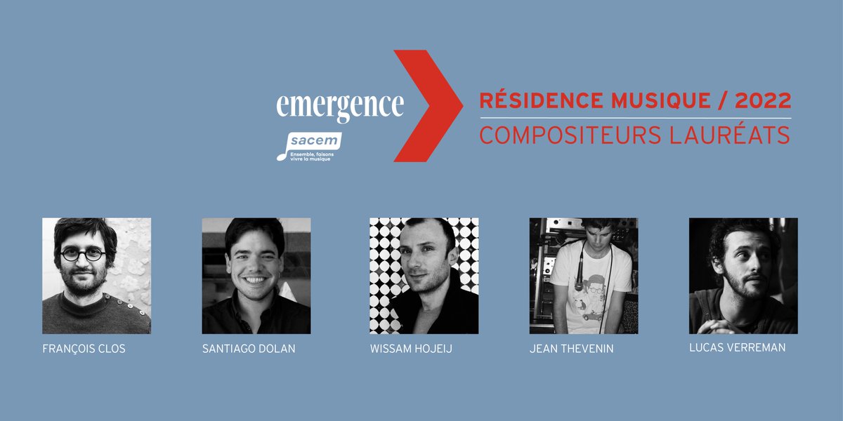 Découvrez les compositeurs lauréats de la Résidence Musique 2022 
> emergence-cinema.fr

@Sacem <a href="/cboissiere/">Catherine Boissière</a> 
<a href="/iledefrance/">Région Île-de-France</a> <a href="/LeCNC/">Le CNC</a> 
<a href="/LettreMusicien/">LaLettreduMusicien / a quitté X le 6 novembre 2024</a> <a href="/Cinezik/">Cinezik</a> <a href="/francemusique/">France Musique</a> 
 <a href="/Ricci_Arnoux/">Ricci_Arnoux</a>