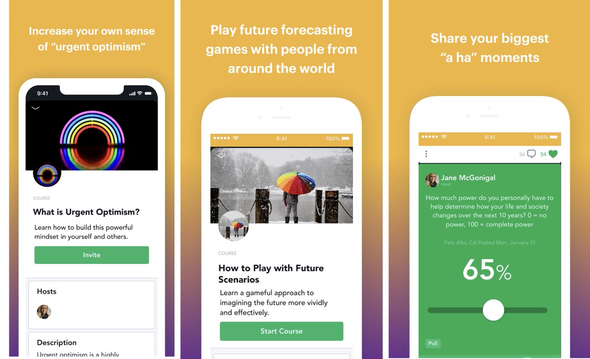 Jane IMAGINABLE McGonigal ❤️ (@avantgame) on Twitter photo Happy World Future Day! Today we launch <a href="/IFTF/">Institute For The Future</a>'s first ever individual membership program, Urgent Optimists! I'm the host. I'm teaching courses, organizing future forecasting game nights, and more! urgentoptimists.org Happy World Future Day! Today we launch <a href="/IFTF/">Institute For The Future</a>'s first ever individual membership program, Urgent Optimists! I'm the host. I'm teaching courses, organizing future forecasting game nights, and more! urgentoptimists.org