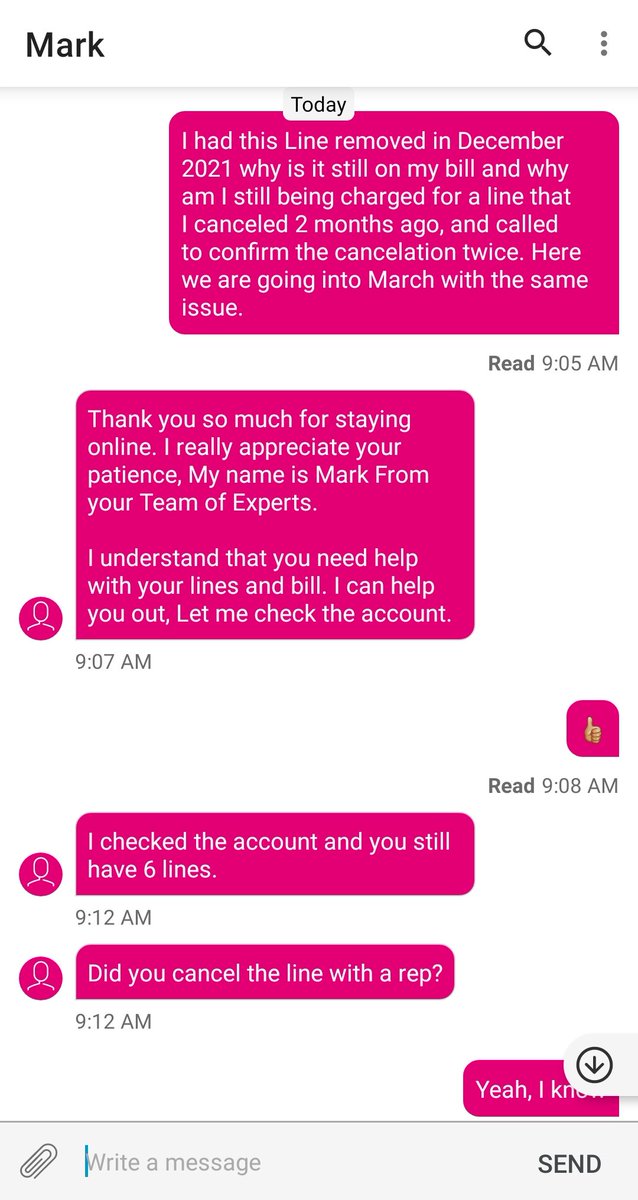 beastcamp_'s tweet photo. Trying to remove a line and lower my bill with @TMobile. Requested to remove line in December 2021. Rep says we set to cancel it on March 13th to save you money. However turns out my bill will remain the same $261 even after removing the live. https://t.co/8h0DSXa759