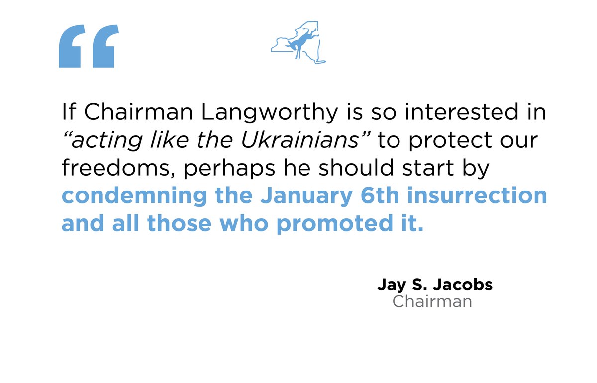 Following GOP Chairman Nick Langworthy’s Convention remarks where he stated “We need to start acting like the Ukrainians, like the everyday citizens who are risking their lives for freedoms,” New York State Democratic Party Chair Jay S. Jacobs released the following statement: