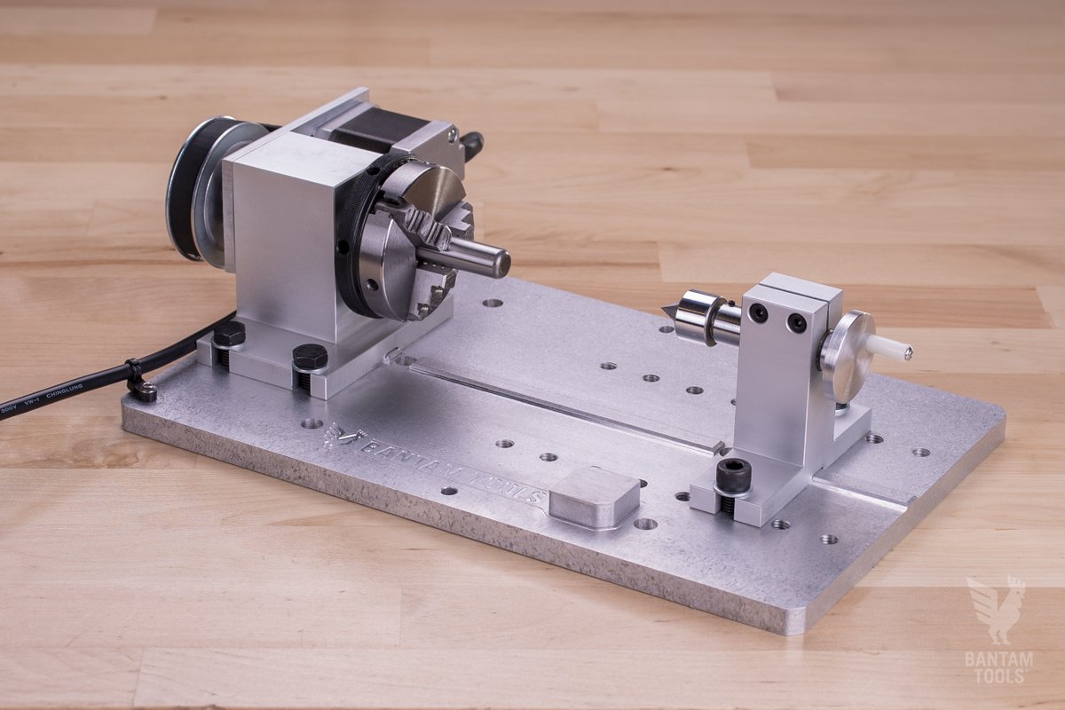 bantamtools's tweet image. We’ve upgraded our Bantam Tools Desktop CNC Milling Machine to be 4th axis compatible! Our NEW Bantam Tools Desktop CNC 4th Axis Accessory can only be used with the Bantam Tools Desktop CNC Milling Machine - 4th Axis Compatible.
#bantamtools #CNC #4thAxis