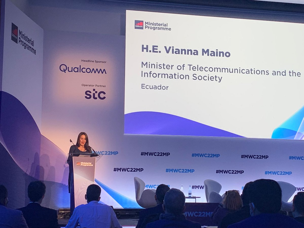 "Estamos trabajando junto con <a href="/ITU/">Int’l Telecommunication Union</a> para ayudar a reducir los precios del espectro e incentivar la inversión en nuevas tecnologías".

📣 <a href="/vmaino/">Vianna Maino</a>, Ministra de <a href="/Telecom_Ec/">Ministerio de Telecomunicaciones Ecuador 🇪🇨</a>, cuenta las reformas pro-inversión encaradas por #Ecuador en 'Financiando la transformación digital' #MWC22MP.