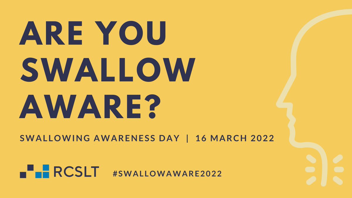 It’s Swallowing Awareness Day! If you’re raising awareness about #dysphagia today, make sure you use the hashtag #swallowaware2022 – we’ll be retweeting your activities throughout the day! More info here: rcslt.org/get-involved/s…

#nhweek2022 <a href="/NHWeek/">N&H Week</a>