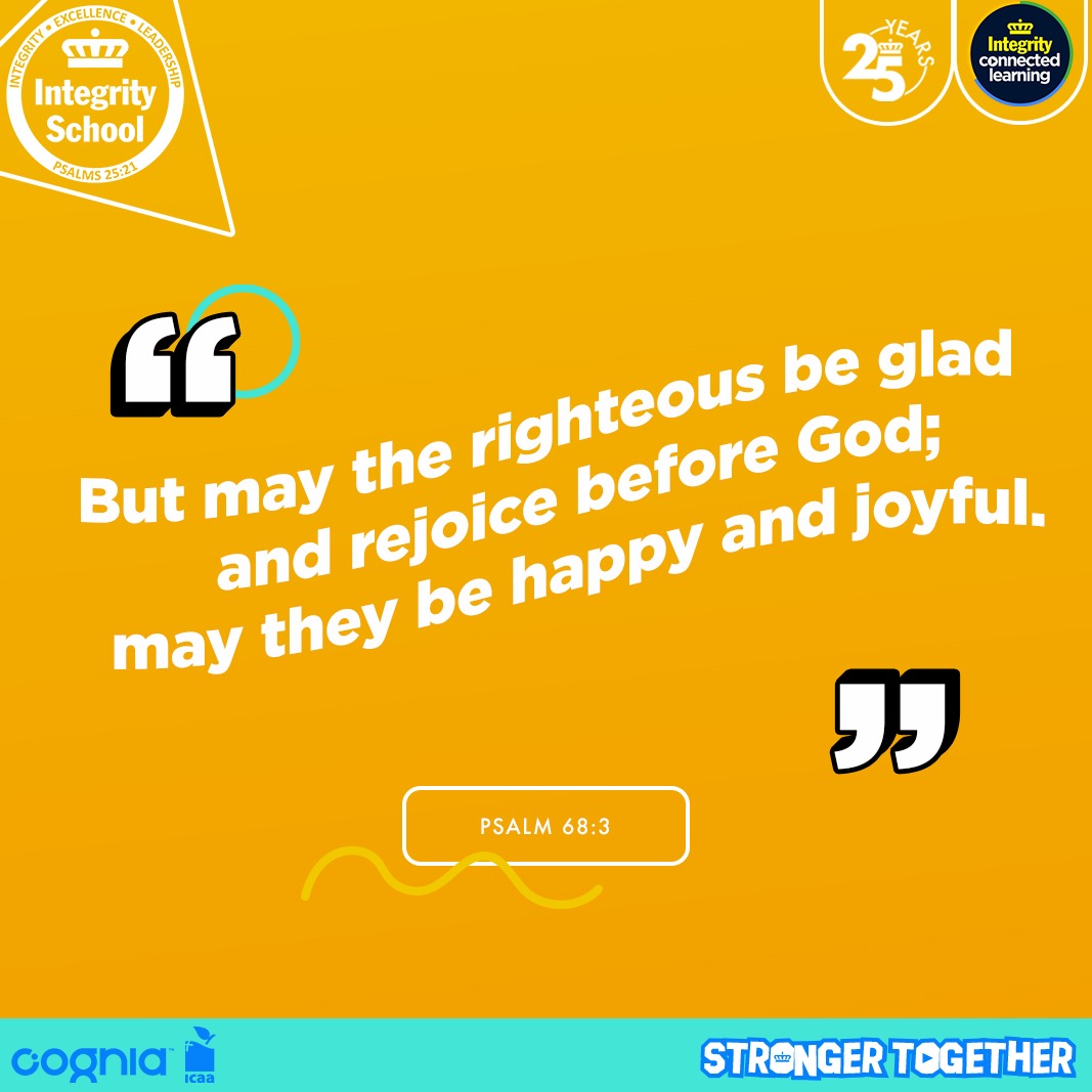 ISACSpirit's tweet photo. Mas los justos se alegrarán; se gozarán delante de Dios, y saltarán de alegría.
Salmos 68:3
#StrongerTogether #IntegrityShool #bibleverseoftheday https://t.co/OwKm8tinlJ