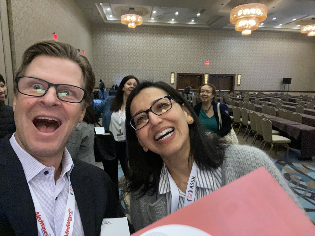 Post game photo Dr. Lubdha Shah after successful ASSR presidency and meeting with WNRS and ASSR past president photo bomb!