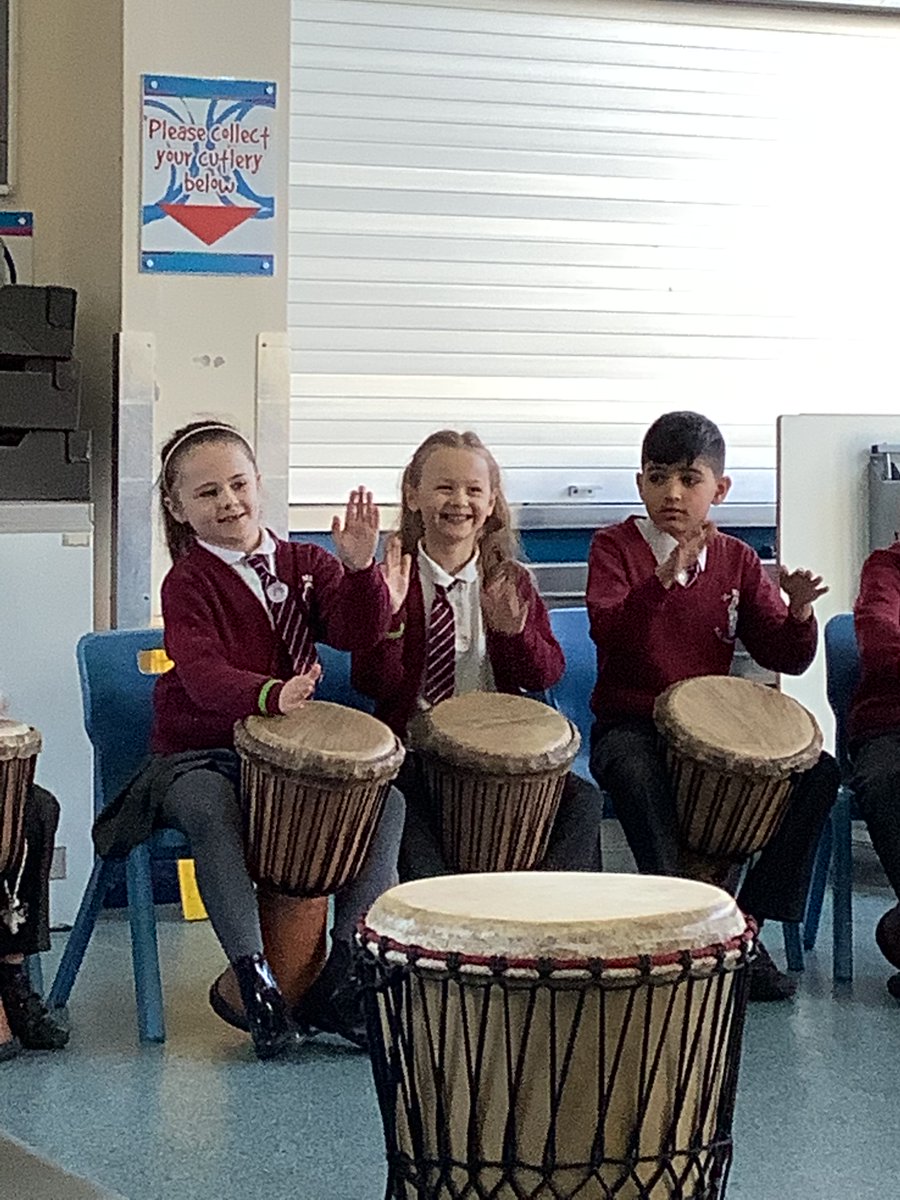 StMariesBury's tweet photo. Year 2 have really enjoyed learning about the African drums and different African instruments. We even got to play the djembe! Thank you Drum Roots, we really enjoyed ourselves. #culturalcapital #year2 #drumroots https://t.co/rqPjq13WgP