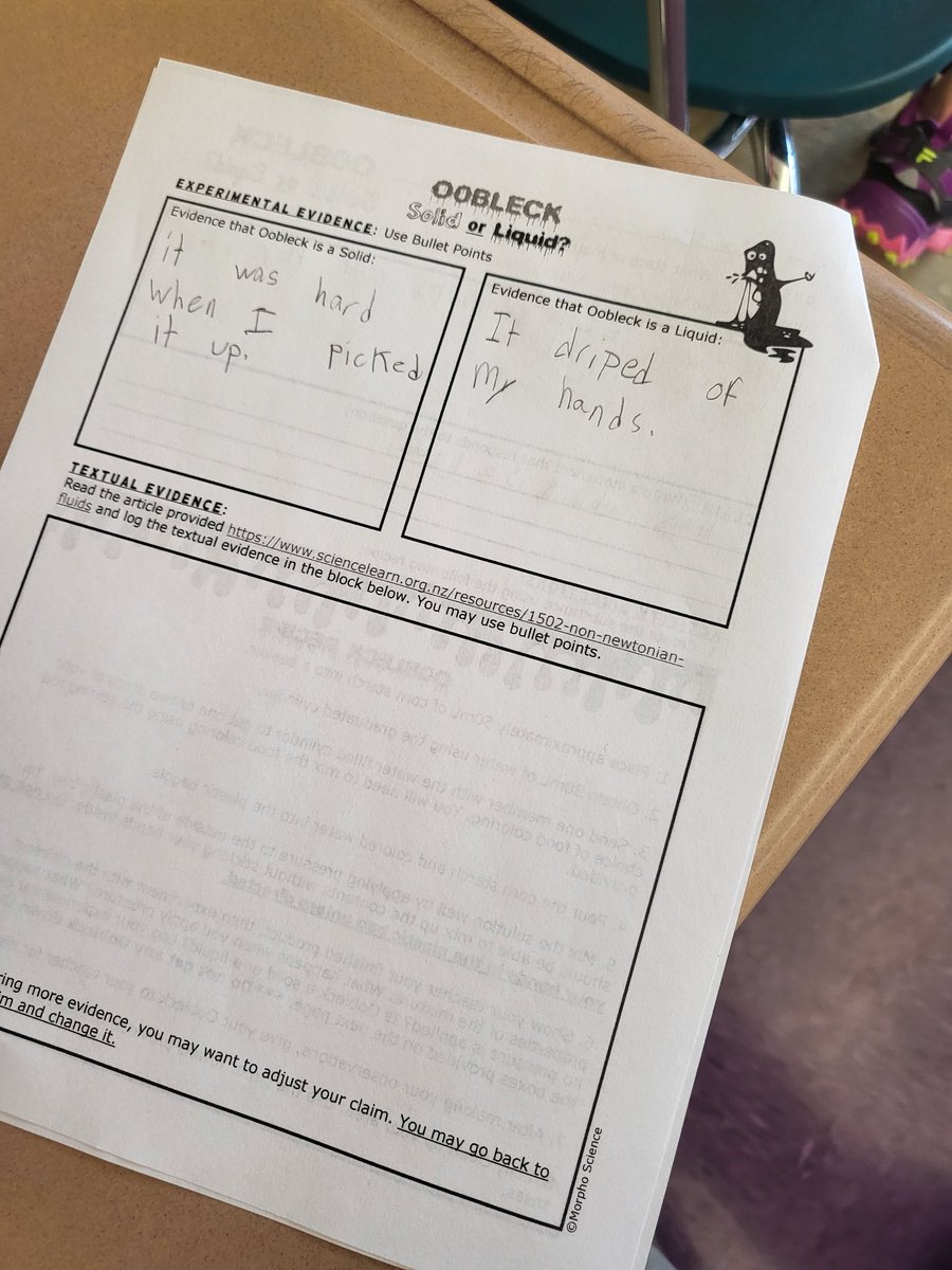 4th grade celebrating Dr. Seuss and Read Across America in science class. Today we did a Claim-Evidence-Reasoning Activity to determine what state of matter is oobleck, made oobleck, and listened to a reading of Bartholomew and the Oobleck by Dr. Seuss.