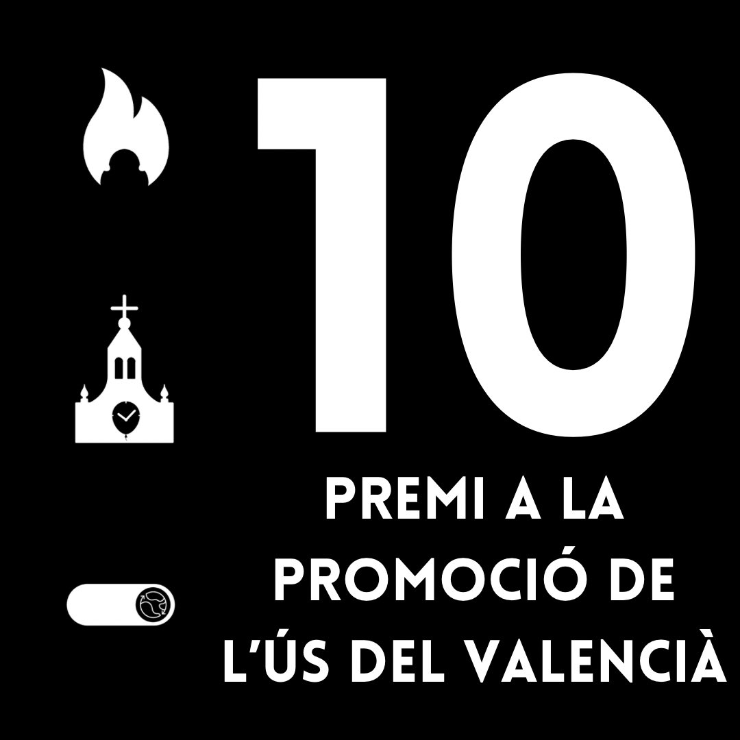 Premi num. 10 als premis organitzats per <a href="/generalitat/">Generalitat</a> a la promoció de l’ús del valencià