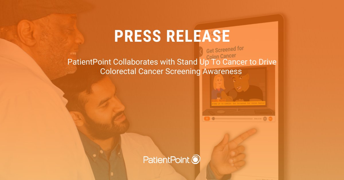 patientpoint's tweet photo. NEWS: PatientPoint Collaborates with @SU2C and @HHPHorg to Drive #ColorectalCancer Screening Awareness! Learn more + watch new PSA ft. legendary hip-hop emcee @MrChuckD: https://t.co/HAIRaDHLho #ColorectalCancerAwarenessMonth #GetScreened https://t.co/CWQmtPfoTt