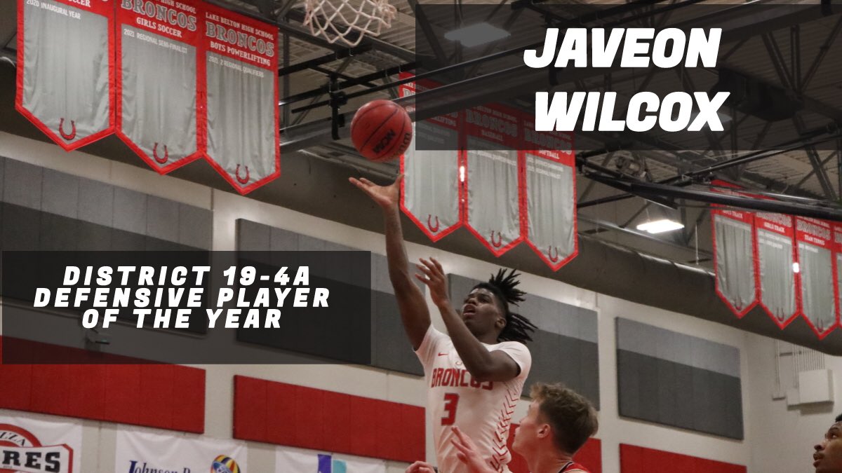 Congratulations to Javeon Wilcox on being named Defensive Player of the Year in District 19-4A!!