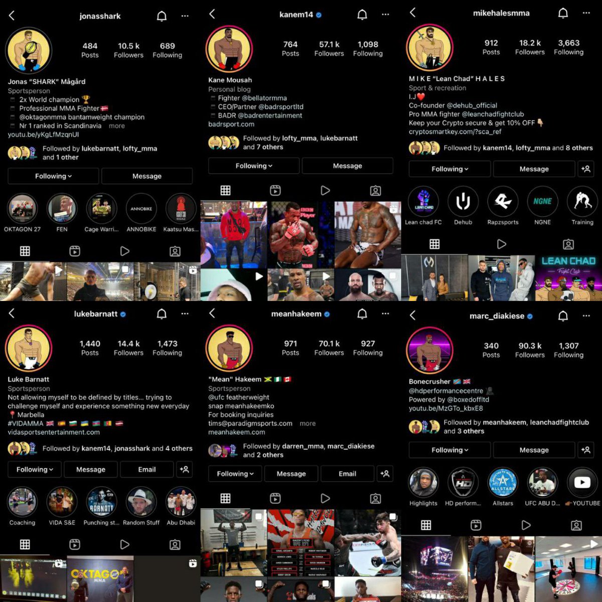 Last Chad Standing (@lcs_game) on Twitter photo Check out the first wave of Lean Chads dominating on #Insta. 👀
<a href="/jonas_shark/">Jonas SHARK Mågård</a>
<a href="/Kane86mousah/">Kane</a>
@LeanchadDehub
<a href="/LukeBarnatt/">Luke Barnatt</a>
<a href="/meanhakeemko/">Mean Hakeem</a>
<a href="/Marc_Diakiese/">Bonecrusher 🇨🇩🇬🇧☠️</a>
#LeanChad #LeanChadFightClub #NFT #nftpfp #MMA $DEHUB #PPV #NFTGame #NFTLaunch #NFTArt ✊ Check out the first wave of Lean Chads dominating on #Insta. 👀
<a href="/jonas_shark/">Jonas SHARK Mågård</a>
<a href="/Kane86mousah/">Kane</a>
@LeanchadDehub
<a href="/LukeBarnatt/">Luke Barnatt</a>
<a href="/meanhakeemko/">Mean Hakeem</a>
<a href="/Marc_Diakiese/">Bonecrusher 🇨🇩🇬🇧☠️</a>
#LeanChad #LeanChadFightClub #NFT #nftpfp #MMA $DEHUB #PPV #NFTGame #NFTLaunch #NFTArt ✊