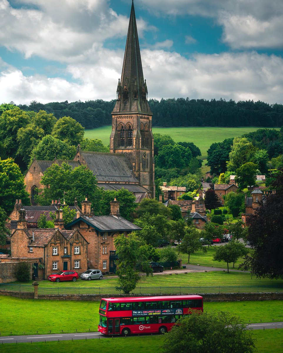 'St Peters Church in Edensor, a small village of the Chatsworth Estate, Derbyshire, England. From u/ManiaforBeatles on /r/mostbeautiful #stpeterschurch #smallvillage #chatsworthestate #england #edensor #derbyshire #mostbeautiful'