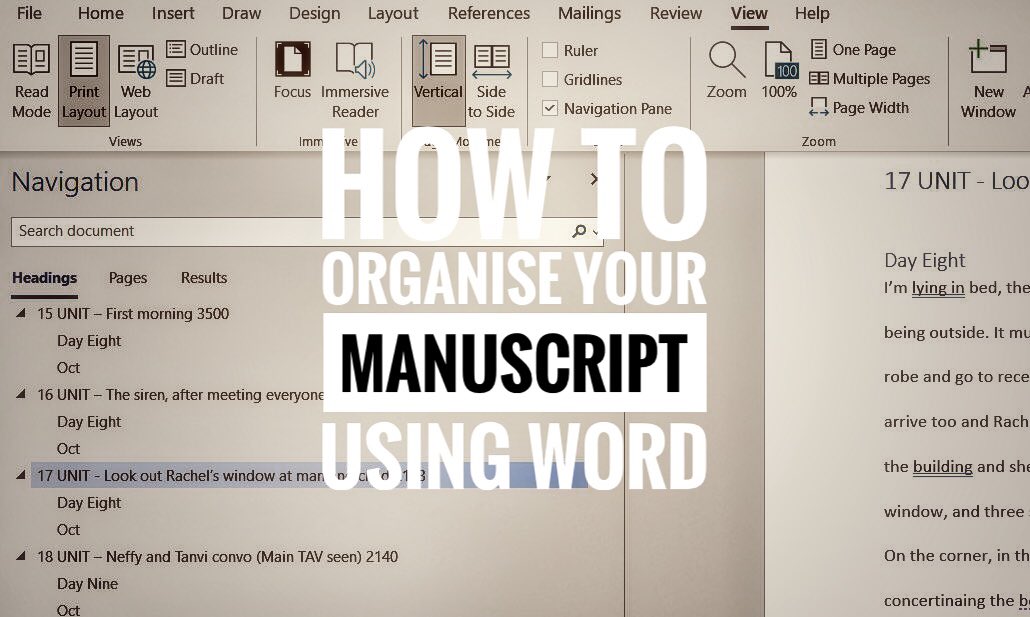 ClaireFuller2's tweet image. I wrote a post: How to Organise Your Manuscript using Word. I hope you find it useful. Please retweet/ share with any writers you know. clairefuller.co.uk/2022/03/01/how…