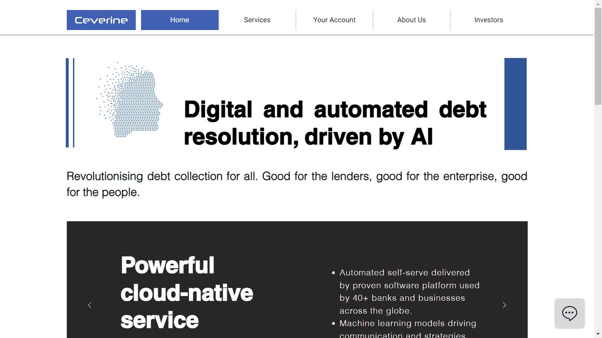 We refreshed our web site. Come and have a look at ceverine.com. #ceverine #digital #debtresolution #debtcollection #debtrecovery #ai #ml