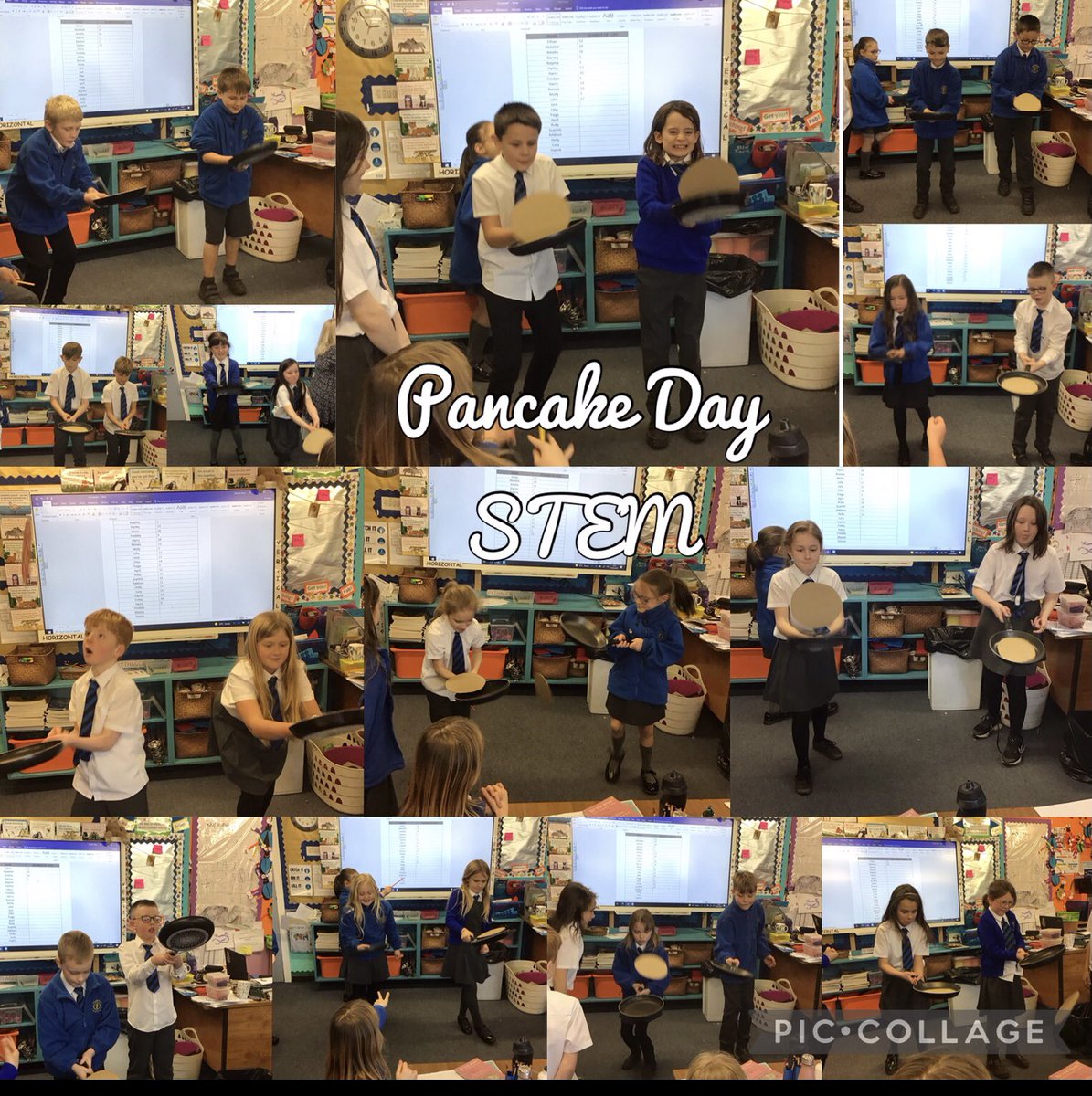 BroomfieldsJnr's tweet photo. 4JD enjoying a Pancake day flipping contest! #broomfieldsSTEM #broomfieldsscience https://t.co/adnVFxNn1J