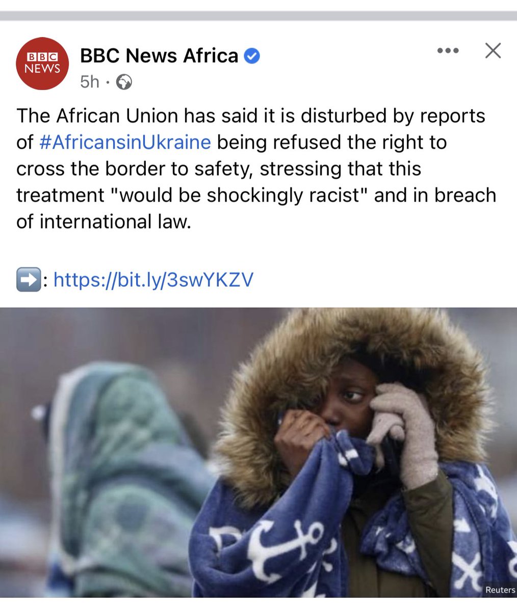 DendeaTaye's tweet photo. Dear Africans in Ukraine, it is very disturbing that Europe, the "advocate of universal human rights", refuses to save you! Now, if you are forbidden to cross the borders to Europe, go to Russia! Then wake up &amp; get united- the only way your dignity is to be respected! https://t.co/ty2QTYBtrt