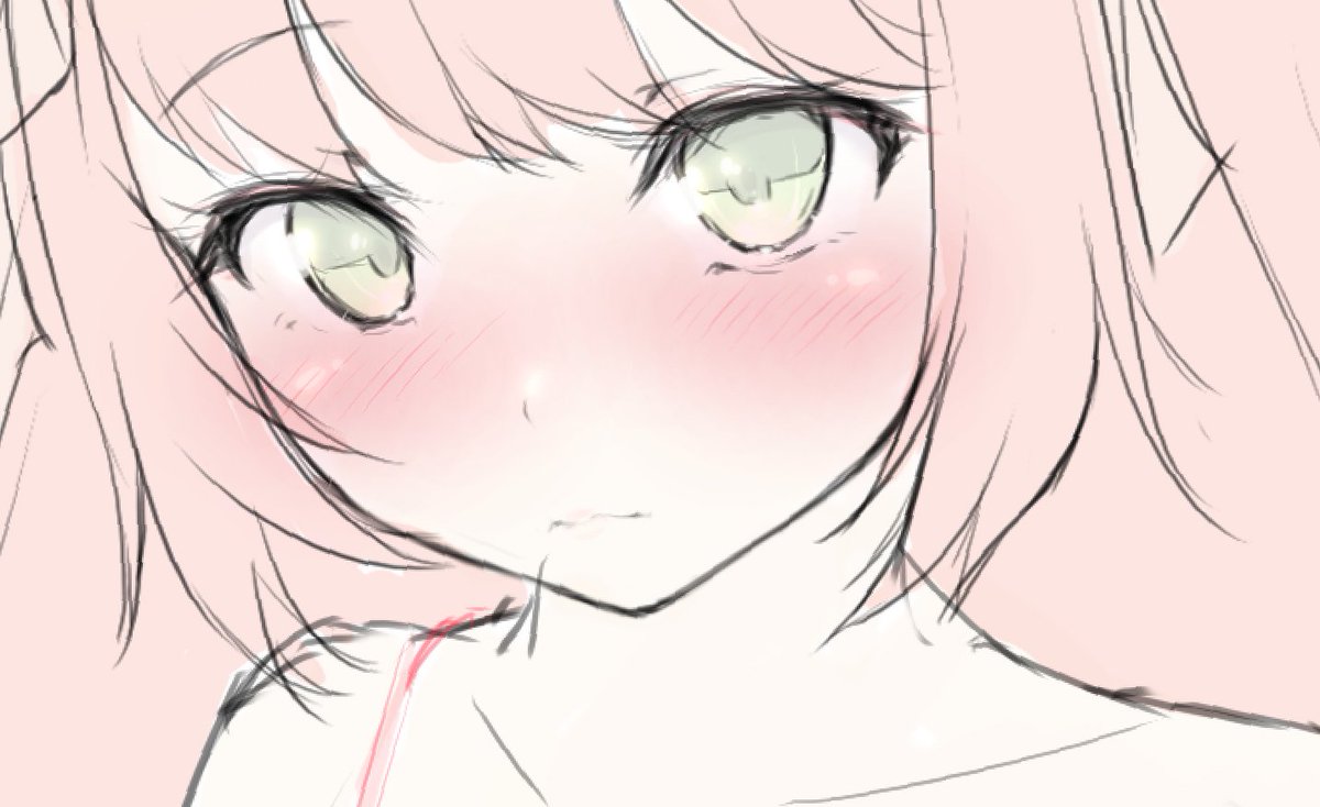 表情に悩みつつ…ここからジジイマジック。ラフから完成に向け可愛さ探求へ #wip #skeb 