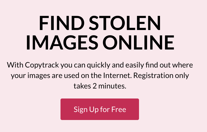 COPYTRACK's tweet image. ARE YOU A PHOTOGRAPHER?📸 Use #Copytrack to find illegally used images free of charge on the Internet.
Sign Up for FREE 💸 ow.ly/mFTY50HxTni
#freesignup #imagetracking #findstolenimages #imagesearch #illegalimages #copyrightinfringement #photographersright
