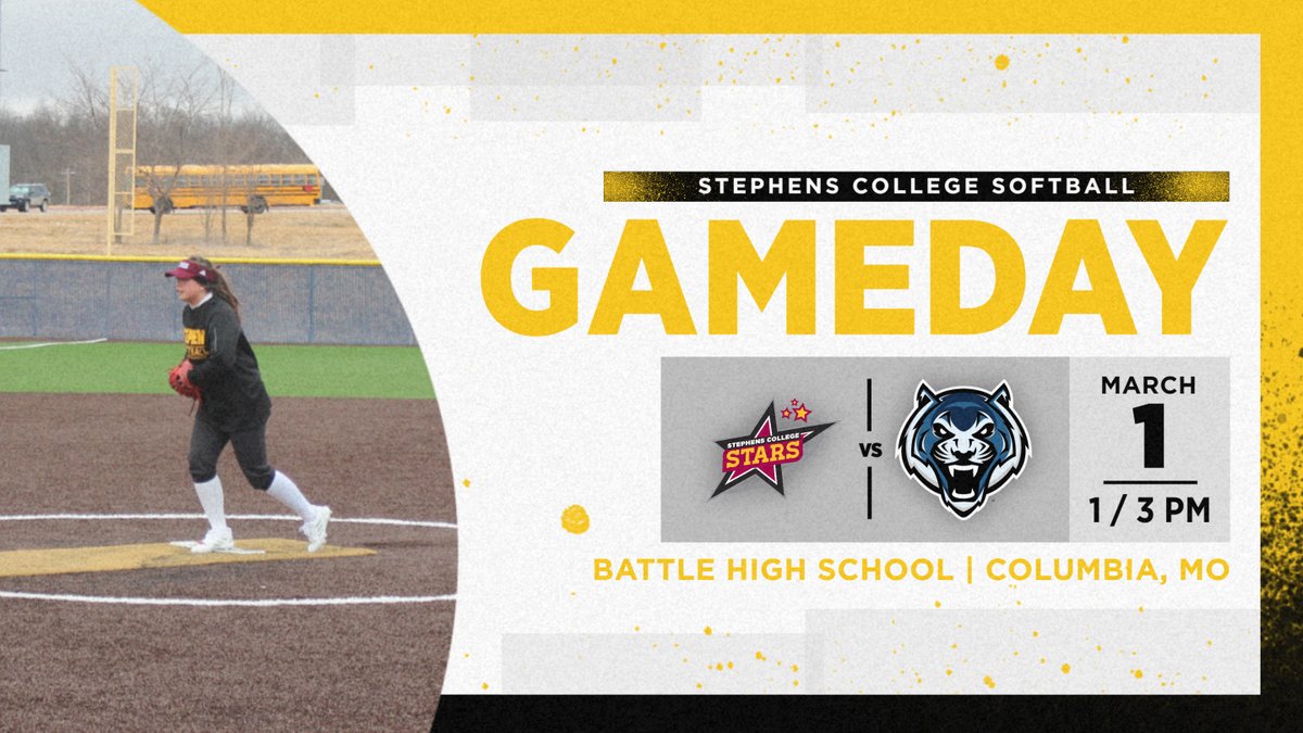 GAMEDAY as softball has double-header action against Lincoln University with games at 1:00 and 3:00!! 
$5 entry fee. Free entry with Stephens ID. 

Live video: bit.ly/3CSaRCR
Live stats game 1: bit.ly/3Mg8ZcQ
Live stats game 2: bit.ly/35dQKUR