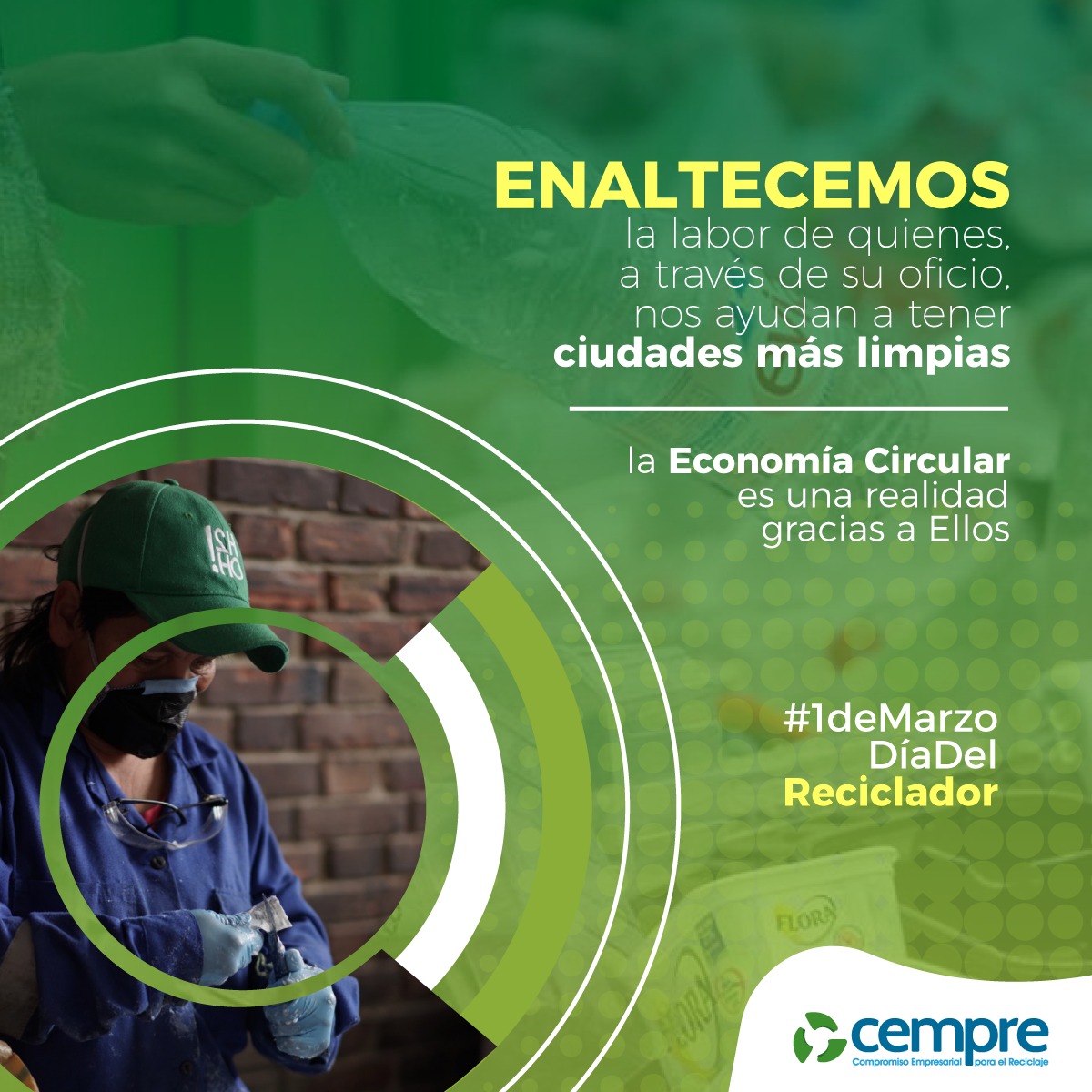 Hoy celebramos a los recicladores que trabajan día a día para separar y aprovechar los residuos. Es gracias a ellos que la economía circular y un futuro sostenible son posibles. Feliz #DíaDelReciclador de oficio.