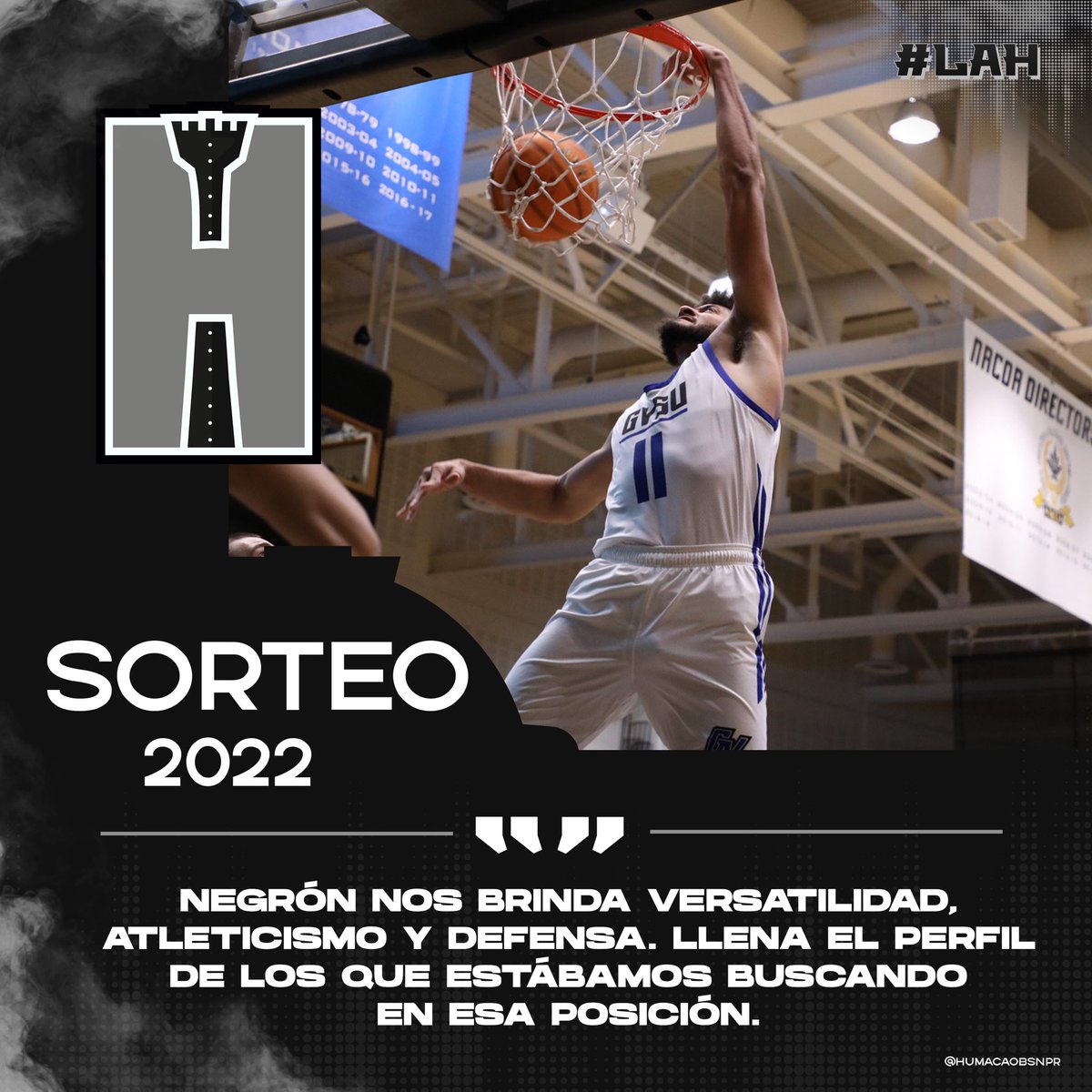 HumacaoBSNPR's tweet photo. 🗣 Nuestro DT @coachpedrog analiza nuestra última selección en la primera ronda (#12) del #Sorteo2022 del @bsnpr, @CNegron_11. https://t.co/XCnuBnBS53